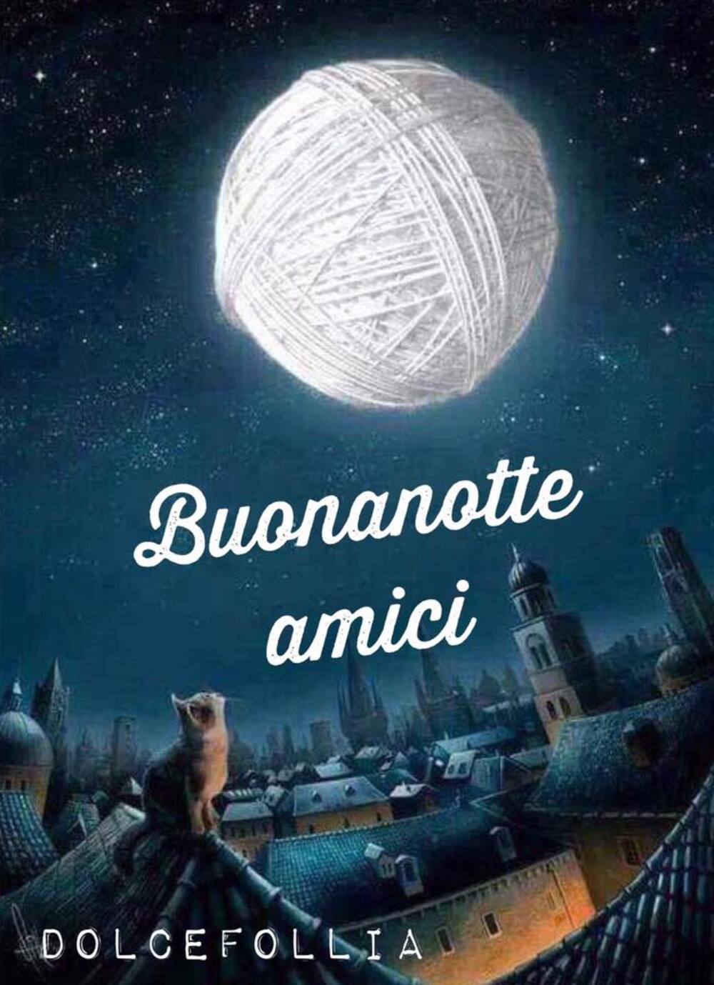 Buonanotte luna a forma di gomitolo