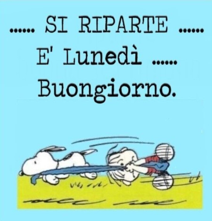 Si riparte è lunedì buongiorno Snoopy