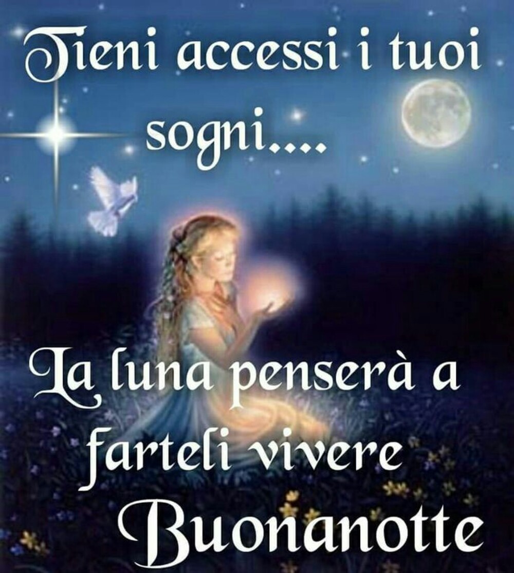 Tieni accesi i tuoi sogni la luna penserà a farteli vivere buonanotte