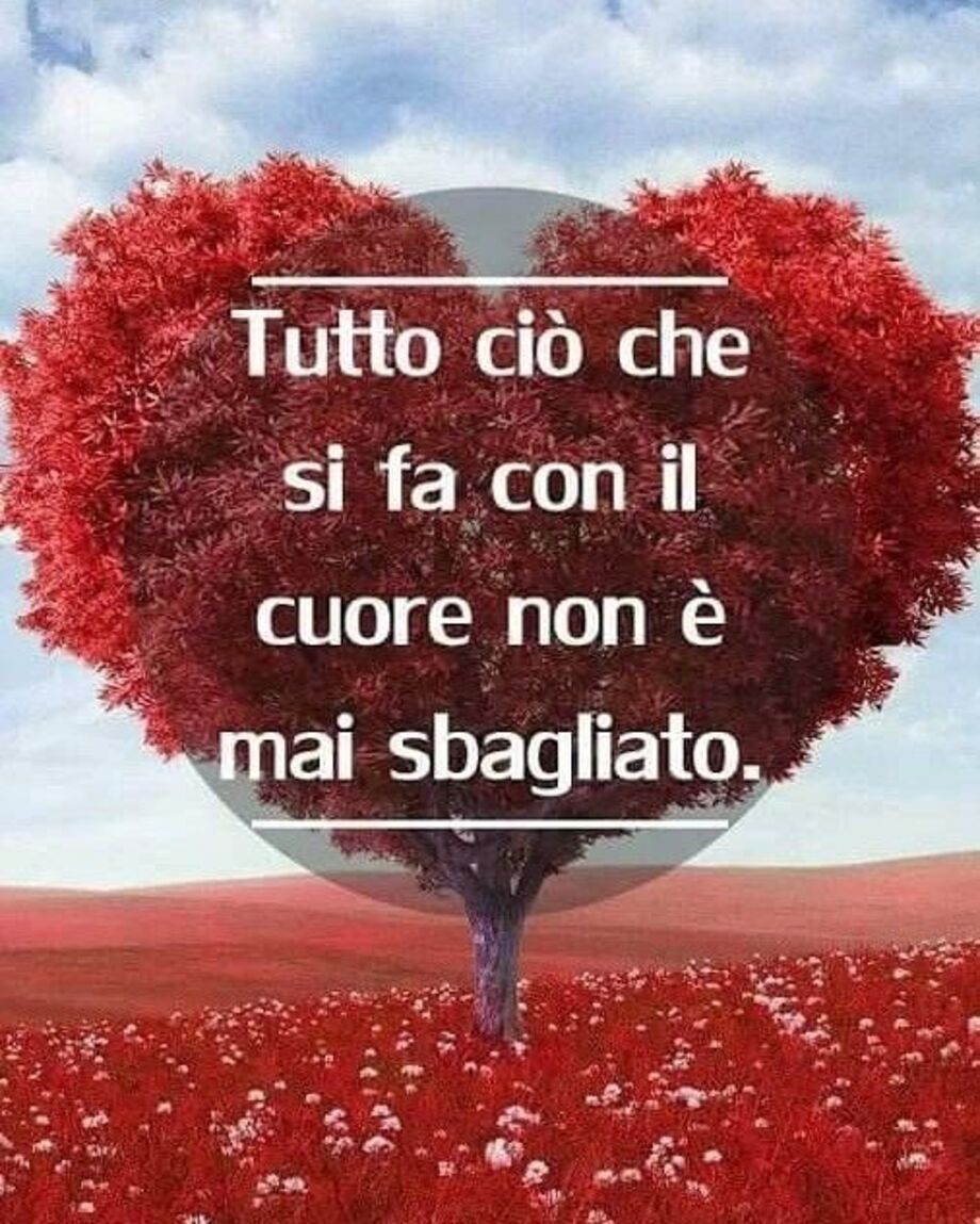 Tutto ciò che si fa con il cuore non è mai sbagliato