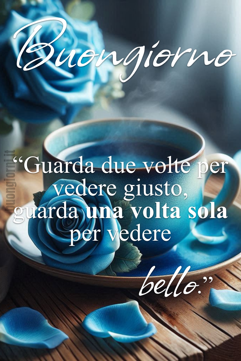 Buongiorno. “Guarda due volte per vedere giusto, guarda una volta sola per vedere bello.”